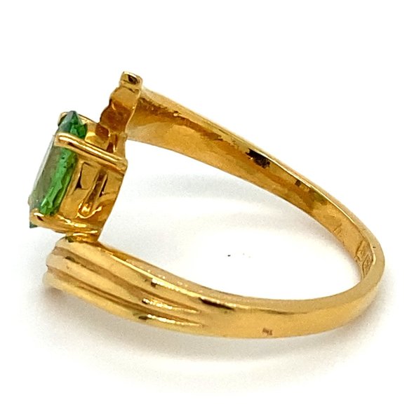Tsavorite 1.37ct Solid 22K Yellow Gold Ring - Picture 6 of 8